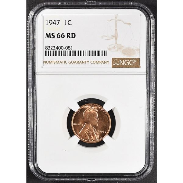 1947 LINCOLN CENT MS66RD NGC