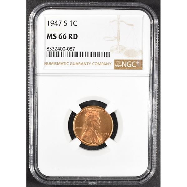 1947-S LINCOLN CENT MS66RD NGC