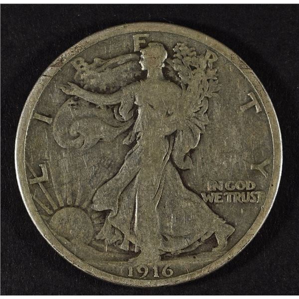 1916 WALKING LIBERTY HALF DOLLAR VG
