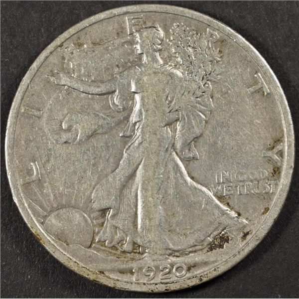 1920-D WALKING LIBERTY HALF DOLLAR VF