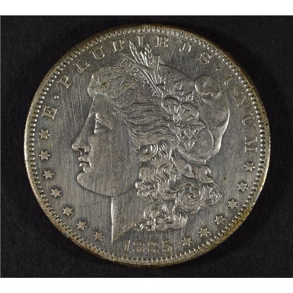 1885-S MORGAN DOLLAR AU CLEANED