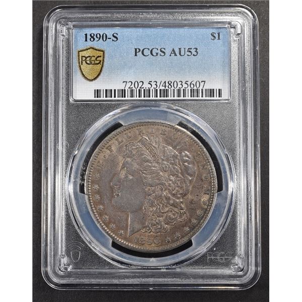 1890-S MORGAN DOLLAR PCGS AU-53