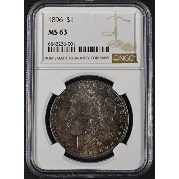 1896 MORGAN DOLLAR NGC MS-63 GREAT COLOR