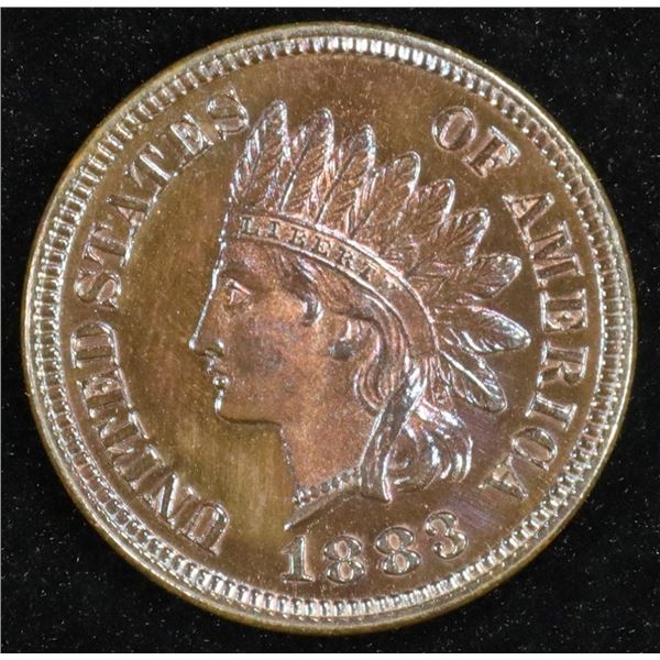 1883 INDIAN CENT GEM PROOF, AMAZING COLOR