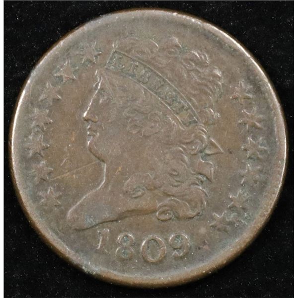 1809 CLASSIC HEAD HALF CENT XF