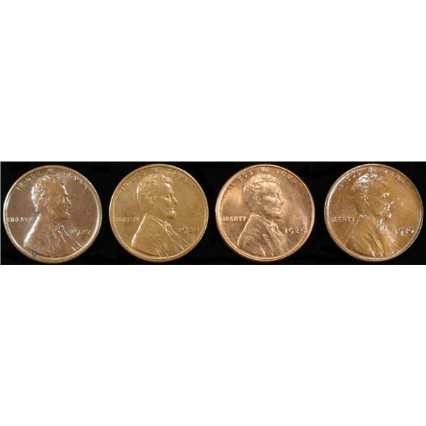 1927, 1928, 1929, 1930 LINCOLN CENTS CH/GEM BU