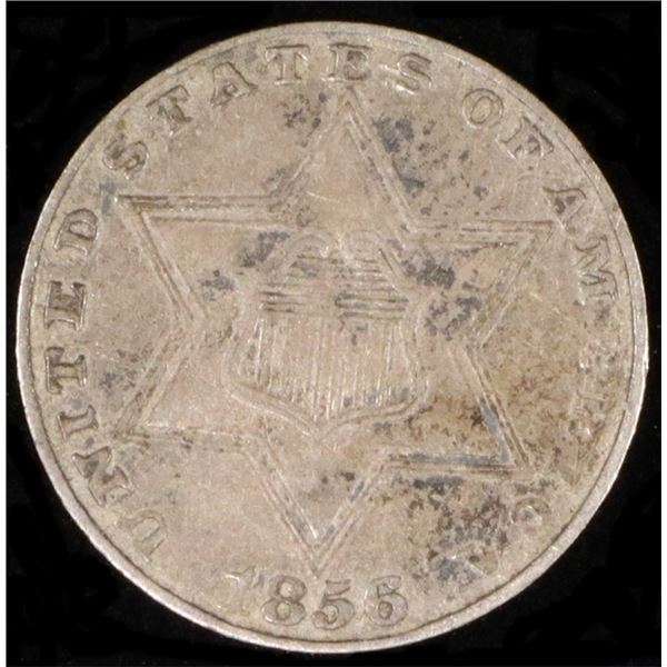 1856 3-CENT SILVER NICE ORIG AU