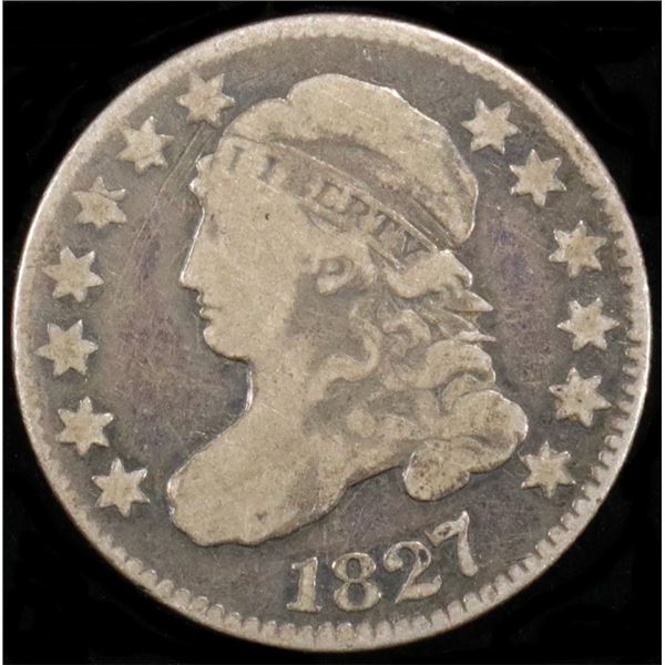 1827 CAPPED BUST DIME FINE