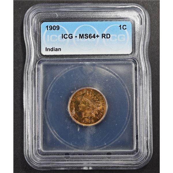 1909 INDIAN CENT ICG MS64+ RD