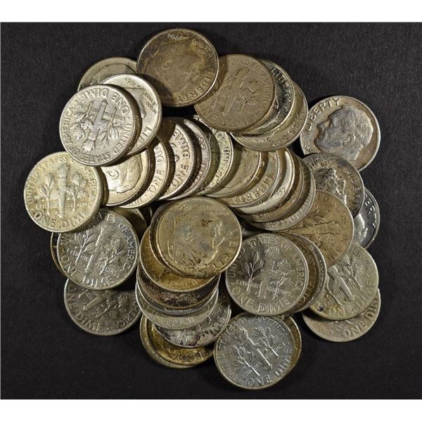 (50) 90% SILVER ROOSEVELT DIMES
