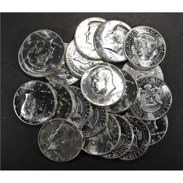 (1 ROLL) 1965 SMS KENNEDY HALF DOLLARS