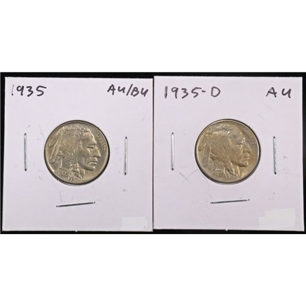1935 & 1935-D BUFFALO NICKELS AU/BU