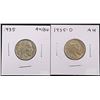 Image 1 : 1935 & 1935-D BUFFALO NICKELS AU/BU