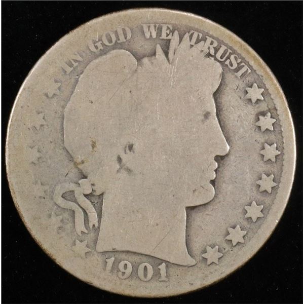 1901-S BARBER HALF DOLLAR AG