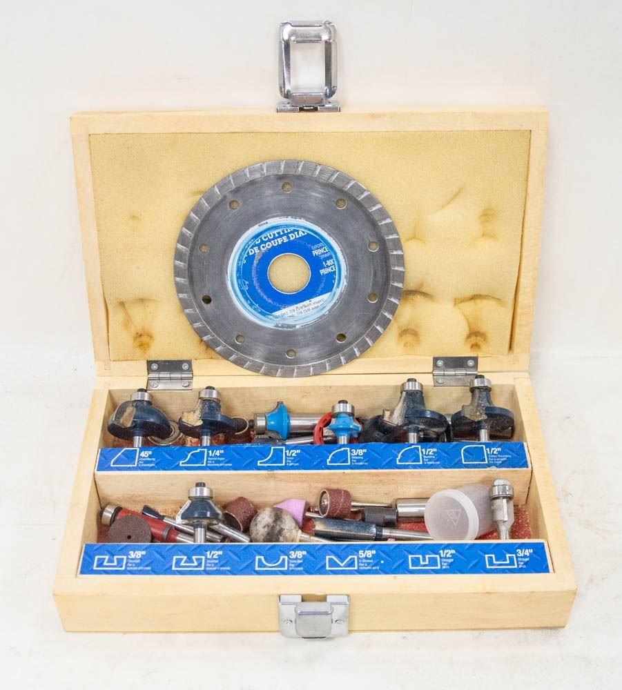 Mastercraft Router Bits Kit MASTERCRAFT ROUTER BIT SET IN WOOD CASE *AS IS*