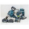 Image 1 : MAKITA 3PC TOOL LOT; 2 DRILLS W/ BATTERIES &