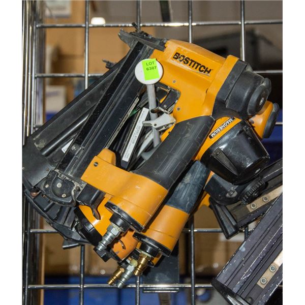 LOT OF 5 ASSORTED BOSTITCH AIR NAILING GUNS