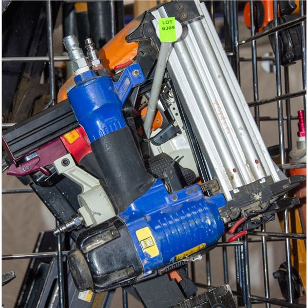 LOT OF 5 ASSORTED AIR NAIL GUNS; POWER FIST/ PRIME