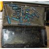 Image 1 : BLACK METAL TOOL BOX W/ CONTENTS
