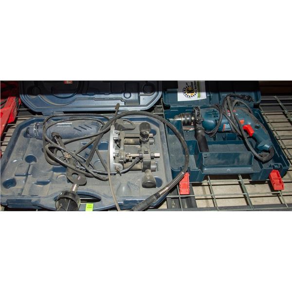 MASTERCRAFT PLUNGE ROUTER & BOSCH SCREW GUN IN