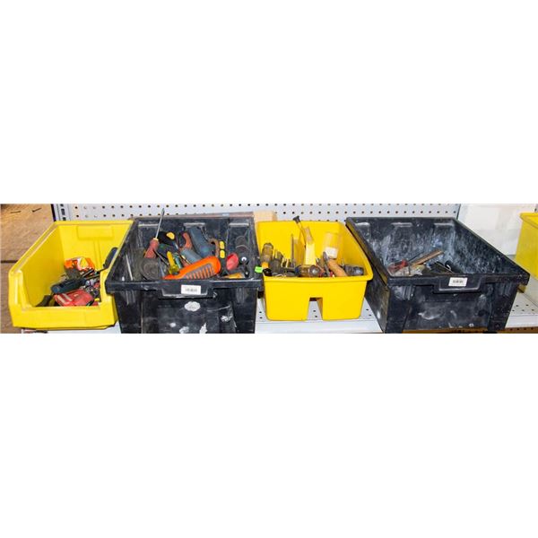 FOUR BINS OF SCREWDRIVERS