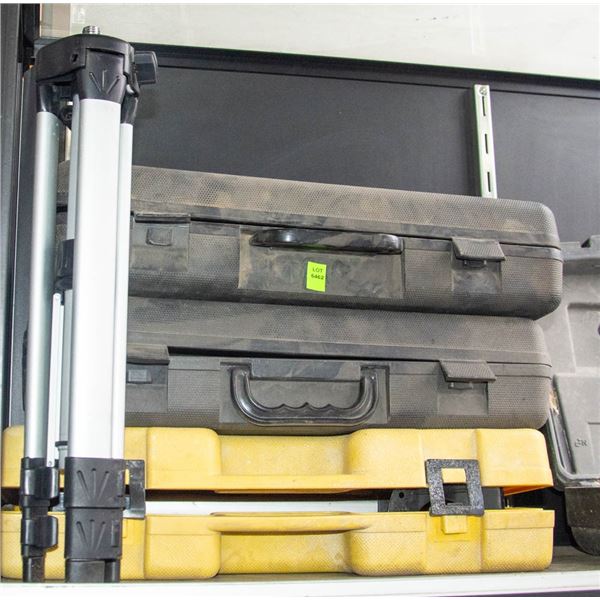 LOT OF FOUR LASER LEVEL TRIPODS ONLY