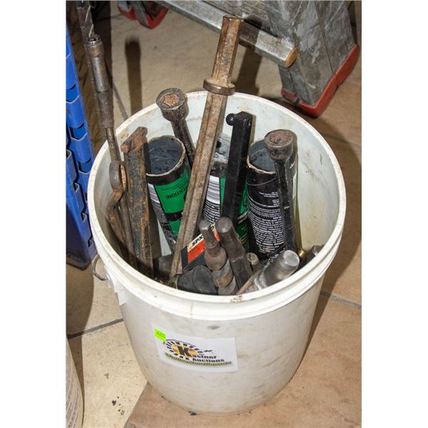 PAIL OF HEAVY DUTY BITS AND MISC