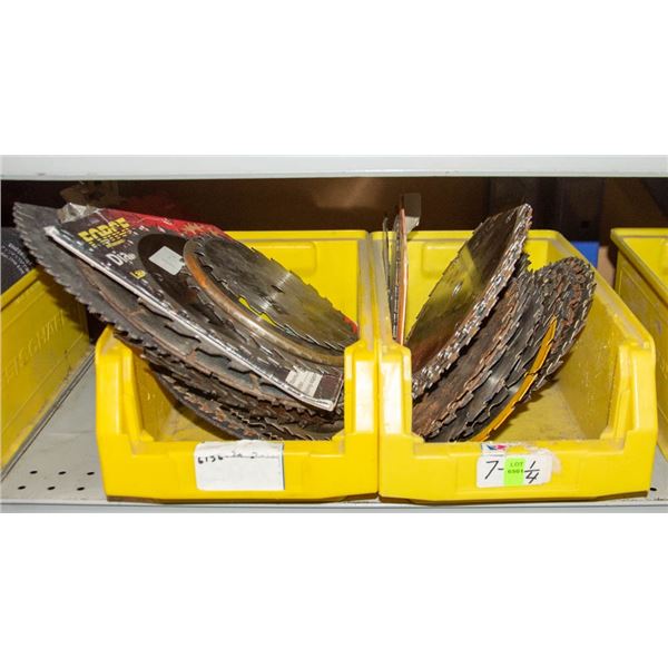 TWO LARGE BINS OF ASSORTED SAW BLADES