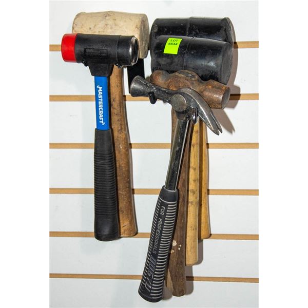 LOT OF SIX ASSORTED HAMMERS