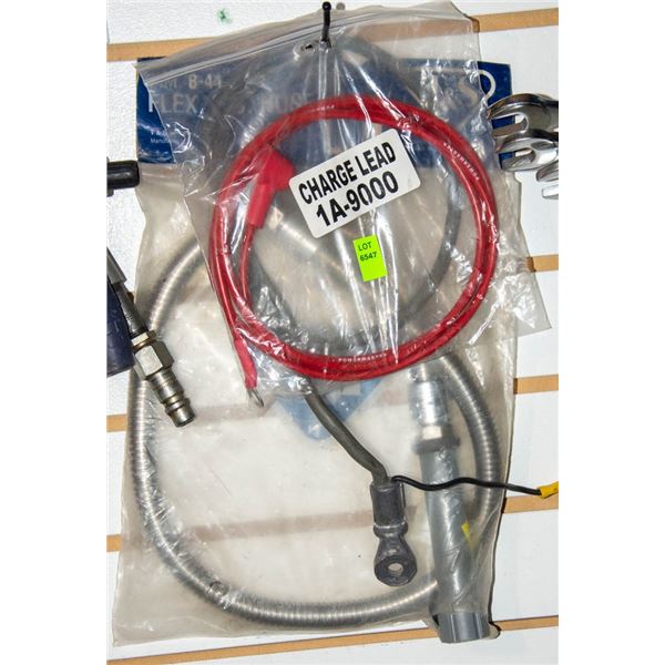 LOT WITH STAINLESS STEEL FLEX HOSE AND MISC