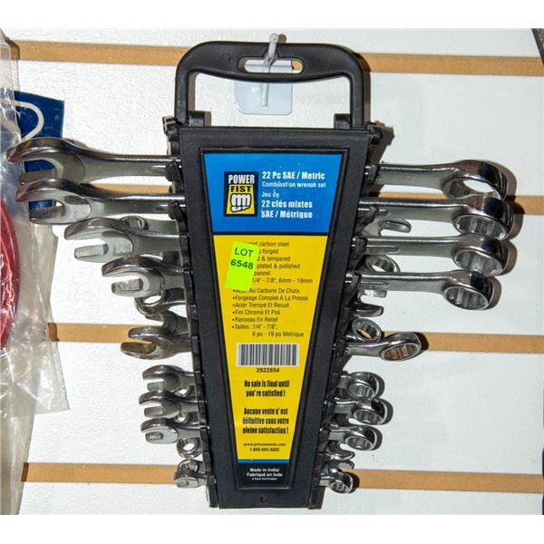 POWERFIST SAE /METRIC COMBINATION WRENCH SET