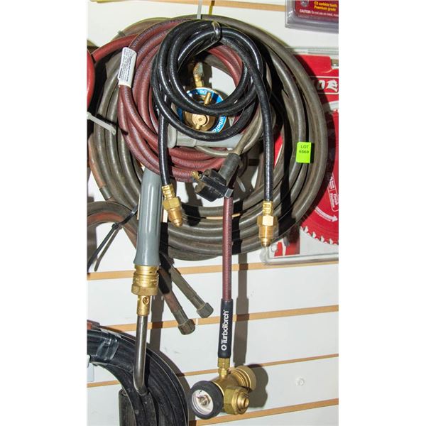 LOT OF ASSORTED GUAGES/ HOSE & WELDING COMPONENTS