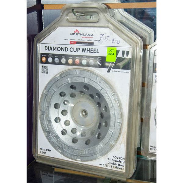 LOT OF TWO NORTHLAND 7" DIAMOND CUP WHEEL