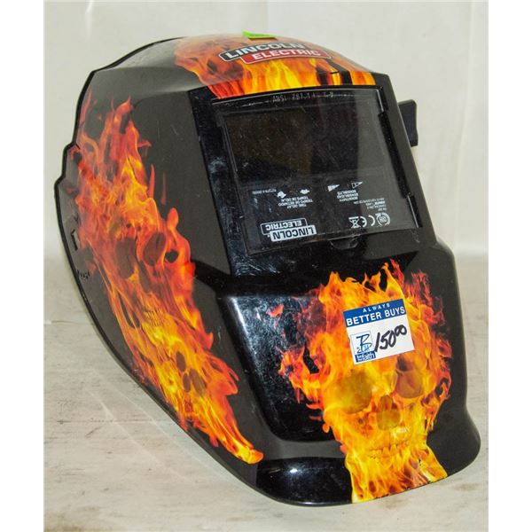 LINCOLN ELECTRIC FLAMING WELDING HELMET W/
