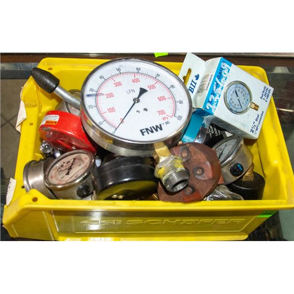 BIN OF ASSORTED GAUGES