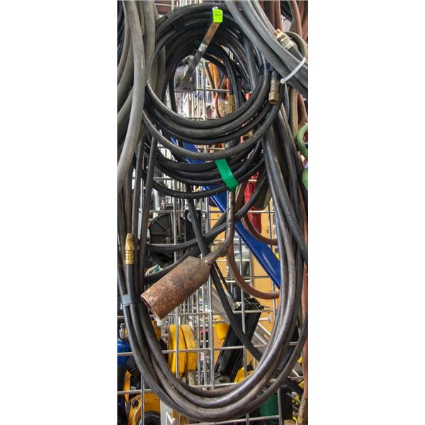 LOT OF MISCELLANEOUS HOSES AND TIGER TORCH