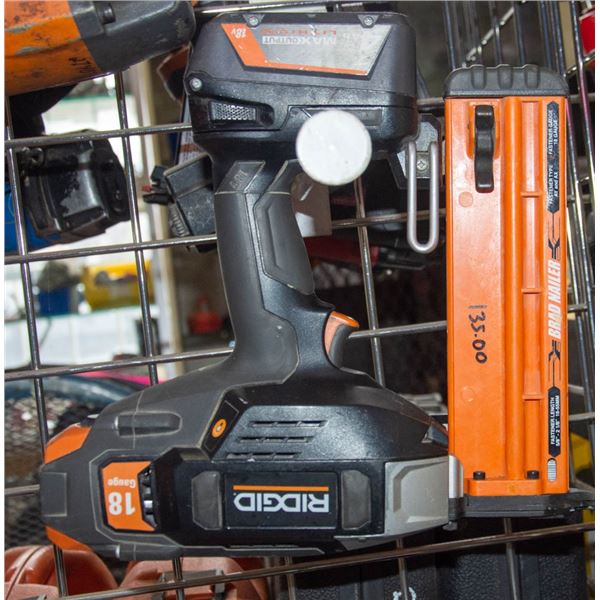 RIGID 18 GAUGE ELECTRIC BRAD NAILER NO CHARGER