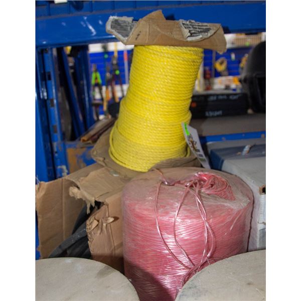 LOT OF MISCELLANEOUS ROPE, TWINE, ETC