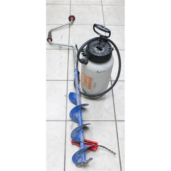 MANUAL ICE AUGER AND SPRAYER