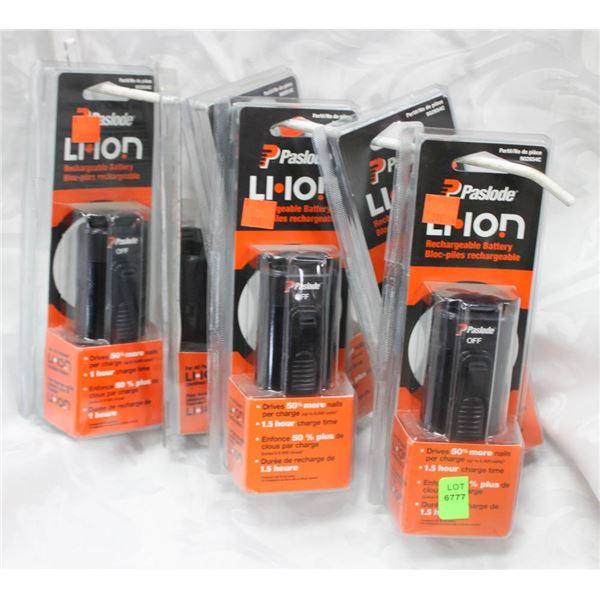 LOT OF SIX PASLODE LI-ION RECHARGEABLE BATTERIES