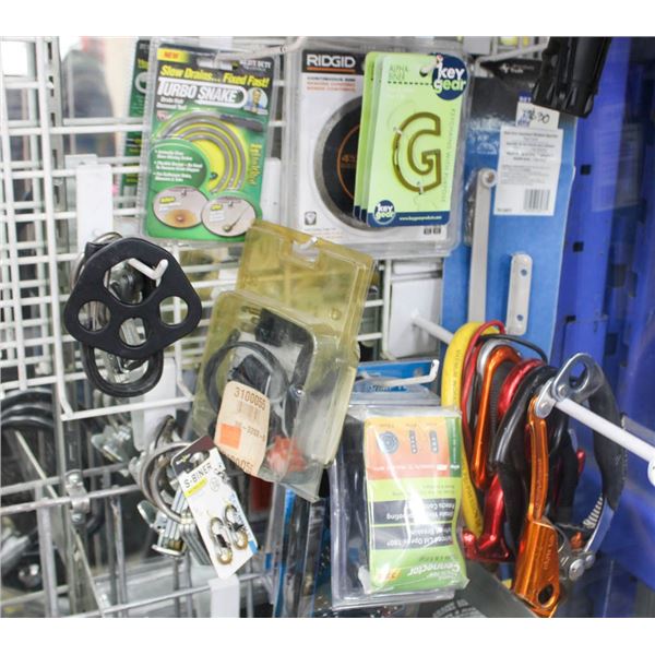 LARGE LOT OF ASSORTED HARDWARE, TOOL ACCESSORIES,