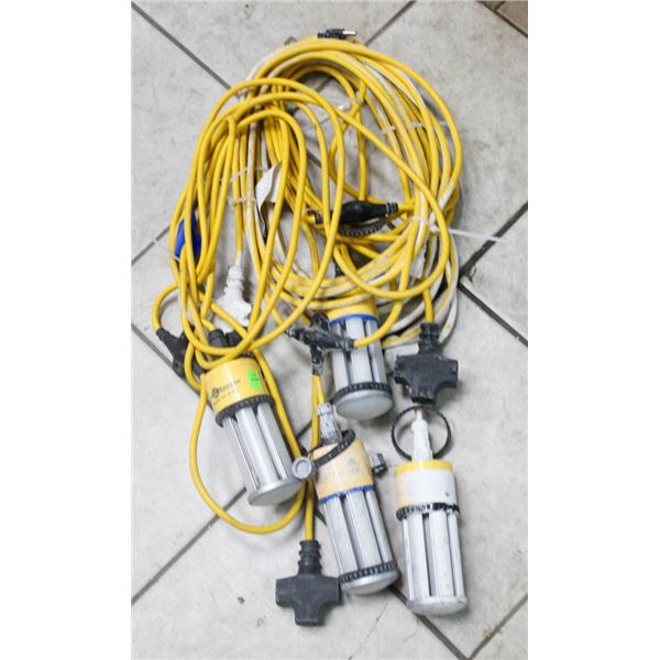 LOT OF CORDED WORK LIGHTS