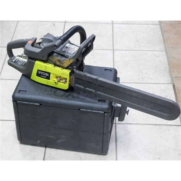 RYOBI C4618 GAS CHAINSAW IN CARRYING CASE