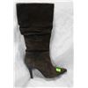 WOMENS BROWN SUEDE LIKE HIGH DRESS BOOT
