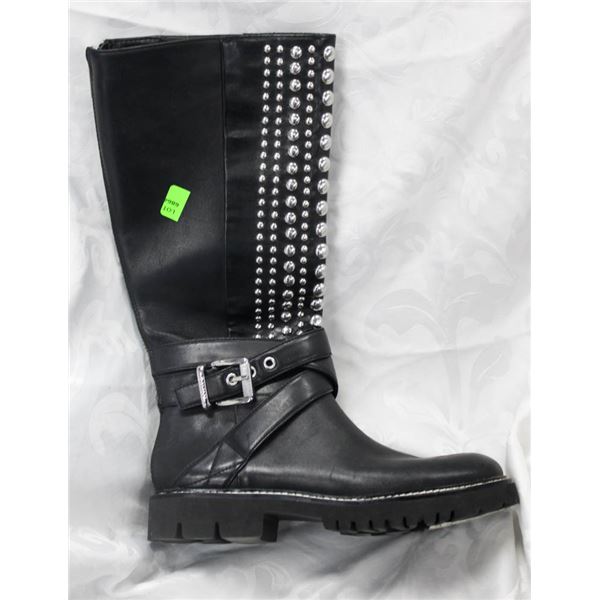 DONNA KAREN WOMENS SIZE 8.5 STUDDED ZIP UP BOOTS