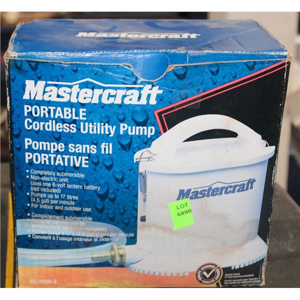MASTERCRAT PORTABLE CORDLESS UTILITY PUMP