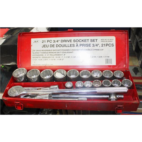 21PC DRIVE SOCKET SET AS IS