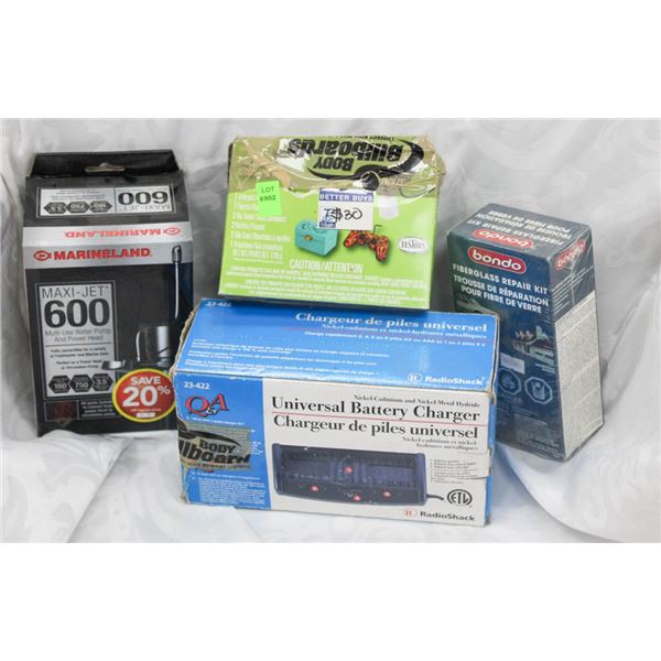 LOT OF MISCELLANEOUS FIBREGLASS REPAIR KIT, WATER