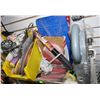 WIRE WALL RACK FULL OF VARIOUS DRYWALLING TOOLS &