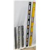 LOT OF 4 ASSORTED CONTRACTORS LEVELS & RULER